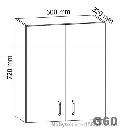 kuchyňská skříňka horní z laminátové DTD Linea G60 gala