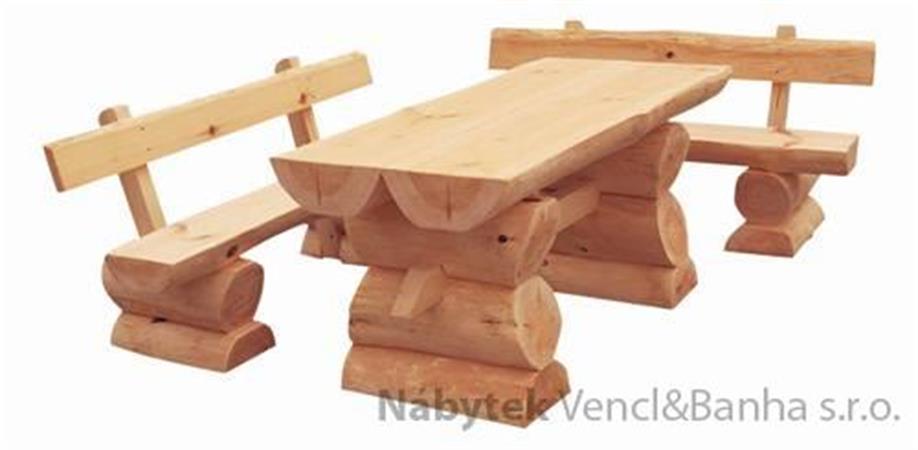 dřevěný zahradní nábytek set půlkulatý
