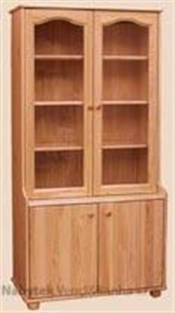 dřevěná knihovna, vitrína z masivního dřeva borovice drewfilip 1