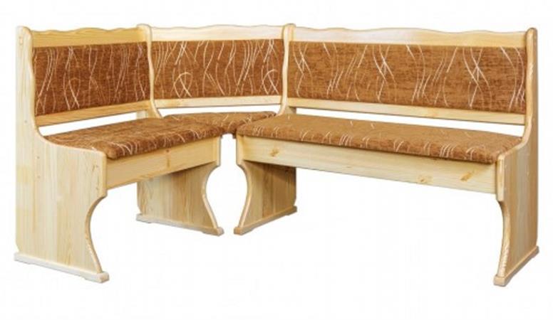 dřevěná čalouněna rohová jídelní lavice z masivního dřeva borovice NR107 pacyg