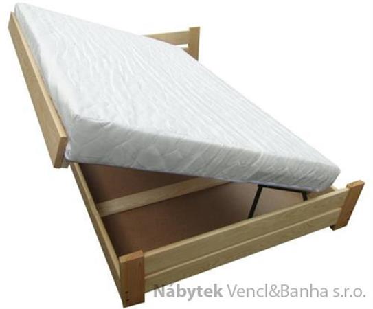 dřevěná jednolůžková postel s úložným prostorem Florencja chalup
